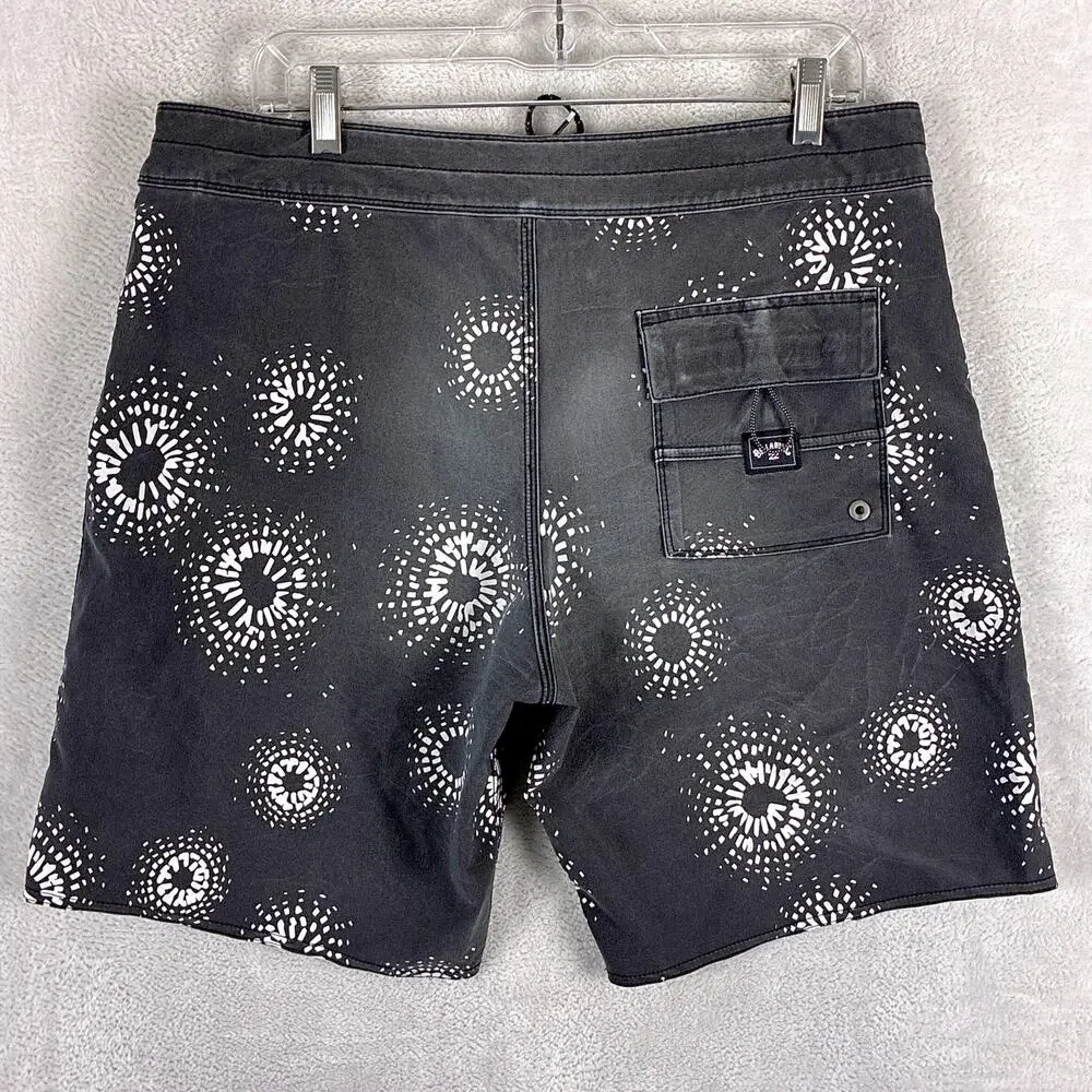 Billabong Board Shorts Men 36 Black Sundays Recycler Sun Faded Beach Summer Y2K